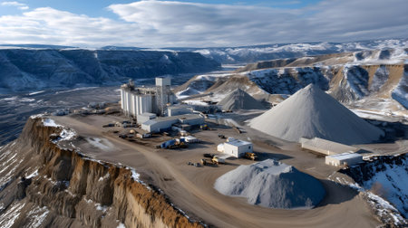 Panoramic view of the coal mine .ai generatedの素材