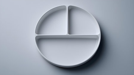 3d rendering of a white pie chart on a gray background.ai generatedの素材