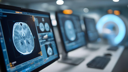 CT scan of patient in hospital, 3d rendering. Computer digital image.ai generatedの素材