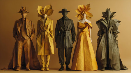 fashionable mannequins in the style of the 20th century.ai generatedの素材