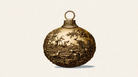 Christmas ornament on a white background. 3d illustration. Vintage style.の素材