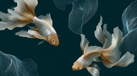 Goldfish. Seamless pattern with goldfish. Vector illustration.の素材