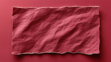 Ripped paper on red background, space for text or image.の素材