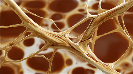 3d render of human skin with cell and neurons in white backgroundの素材