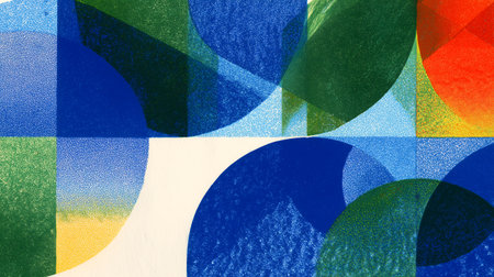 abstract background - blue, yellow and green circles on a concrete wall.Christmasの素材