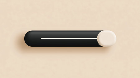 Black loading bar with white outline and shadow. Vector realistic illustration.の素材