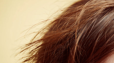 close up of woman's hair in the wind, vintage color toneの素材