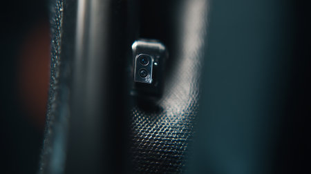 Close up of a car door handle. Selective focus. Shallow DOFの素材