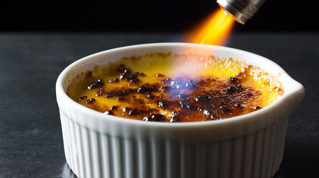 Creme brulee - French vanilla cream dessert with caramelised sugarの素材