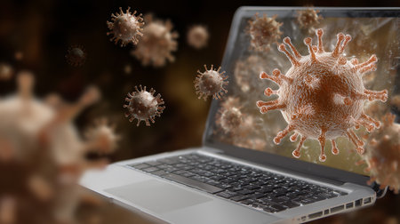 Coronavirus COVID-19 concept. 3d renderingの素材