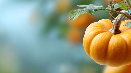 Pumpkin on nature background. Autumn harvest. Close up.の素材