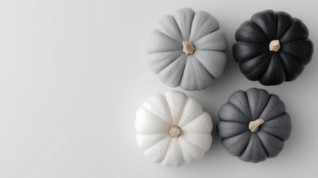 Pumpkins on a white background. 3d rendering, 3d illustration.の素材