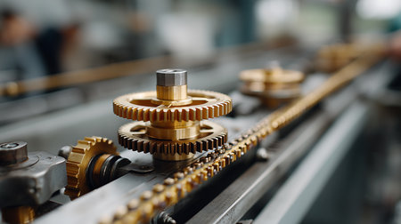 Part of the mechanism of the automatic transmission machine. Industrial background.の素材