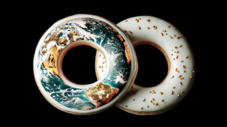Globe and donut. Elements of this image furnished by NASAの素材