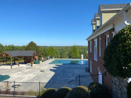 Beautiful House in Atlanta, Georgia The trees and grass roads are harmonious.のeditorial素材
