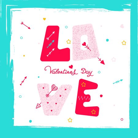 Postcard with decorated inscriptionのイラスト素材