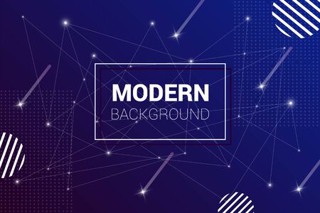 Modern light night vector background with stars. Futuristic design posters with place for text or message. Colorful geometric background for use as a web and application design, banners, posters, advertising and moreのイラスト素材
