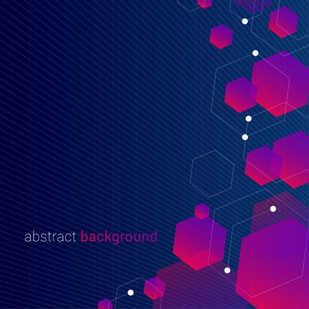Abstract background with hexagon design. Minimal geometric vector background.  Colorful gradient posters for use as a web and application design, banners, posters, advertising and moreのイラスト素材