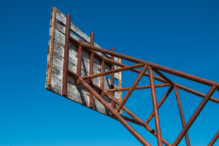 Basketball hoop is broken and wood board damaged ,Shiny wooden basketballの写真素材