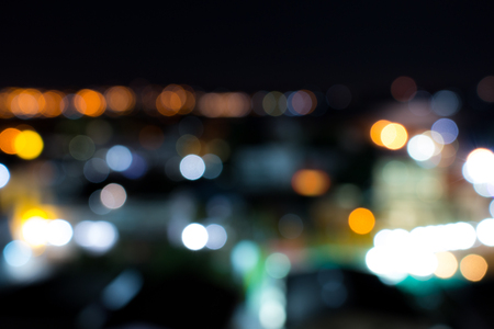 Abstract circular bokeh background lights of the city .の写真素材
