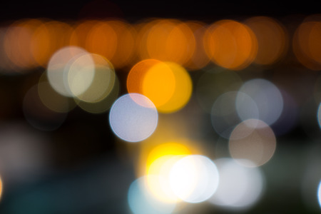 Abstract circular bokeh background lights of the city .の写真素材