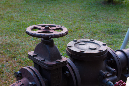Water valve and steel pipeの写真素材
