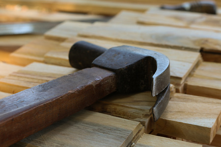 Wood and carpentry toolsの写真素材