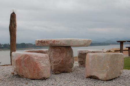 Relaxing chair stoneの写真素材