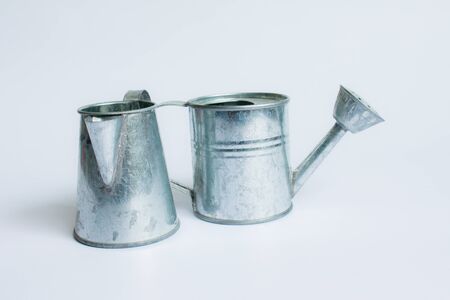 metal watering can isolated on white background,Watering Can miniatureの写真素材