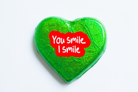 Chocolate wrapper  on Valentine's Day,colorful chocolate heartの写真素材