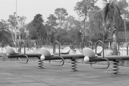 Modern colorful children playground in public park Children playground,seesaw