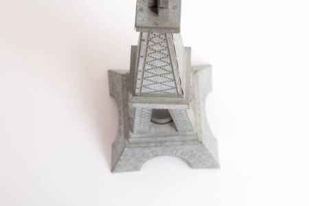 Model Eiffel Tower zinc white background.の写真素材