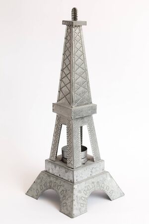 Model Eiffel Tower zinc white background.の写真素材