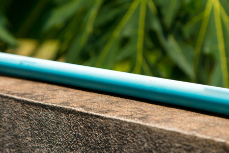 water pvc pipes on cement wall