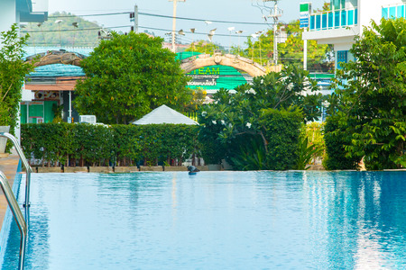 Swimming pool blue with stair at hotel