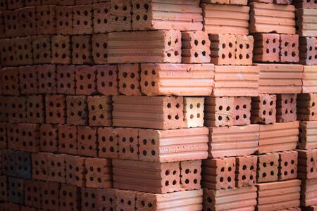Red brick wall texture construction