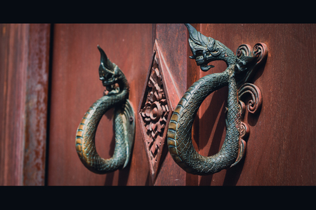 Close up of  Naga  Door Handle.の写真素材