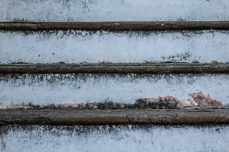 Abstract background of Old Concrete stairs.  concrete staircase with old dry leaves.の写真素材