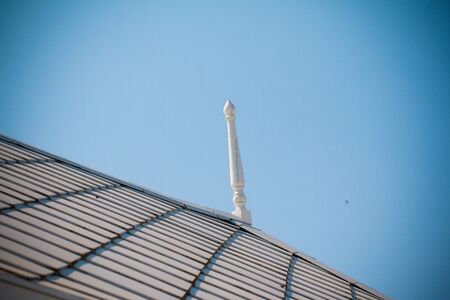 Ancient roof structure tile is an , traditional roof tile and is still in use in the Asian regionの写真素材