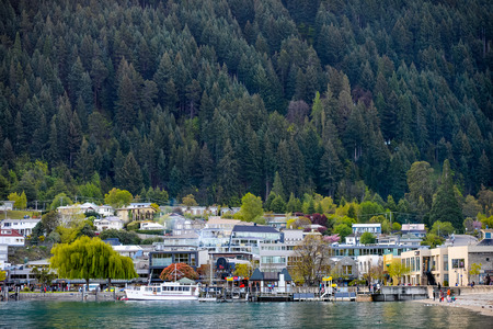 city under the shade of mountainのeditorial素材