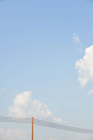 red post  with the blue skyの写真素材