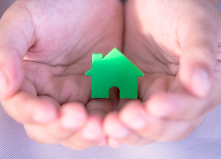 Asian girl playing house modelの写真素材