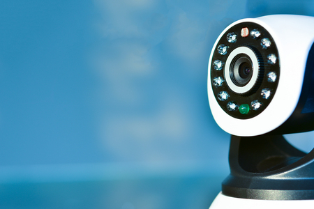 CCTV security camera operating in home