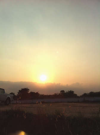 Evening sunset at prairieの素材