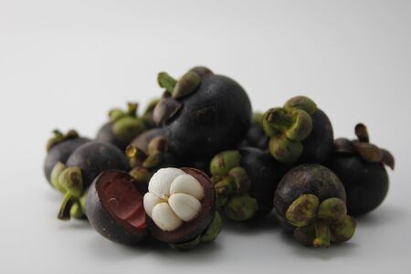 Mangosteen is a fruit of Thailand. Has a delicious sweet taste.の写真素材