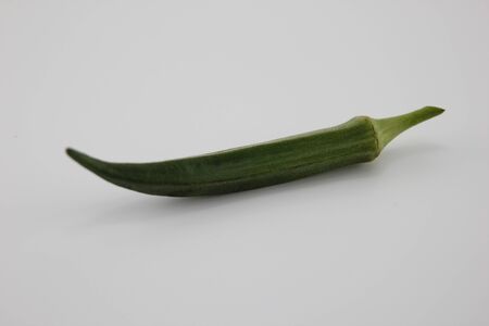Okra Place on a white background.の写真素材