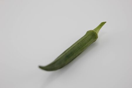 Okra Place on a white background.の写真素材