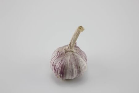 Garlic placed on a white background.の写真素材