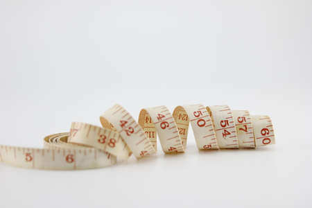 Tape measure for garment Put on a white background.