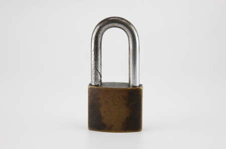 Golden lock Old place on white background